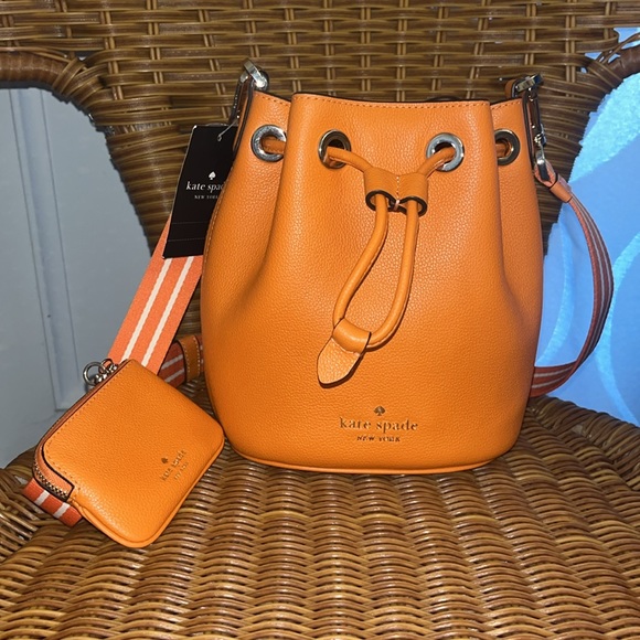 ♠️kate spade Rosie Small Mini Bucket Crossbody Bag, Carrot Cake Orange NWT - Picture 6 of 14